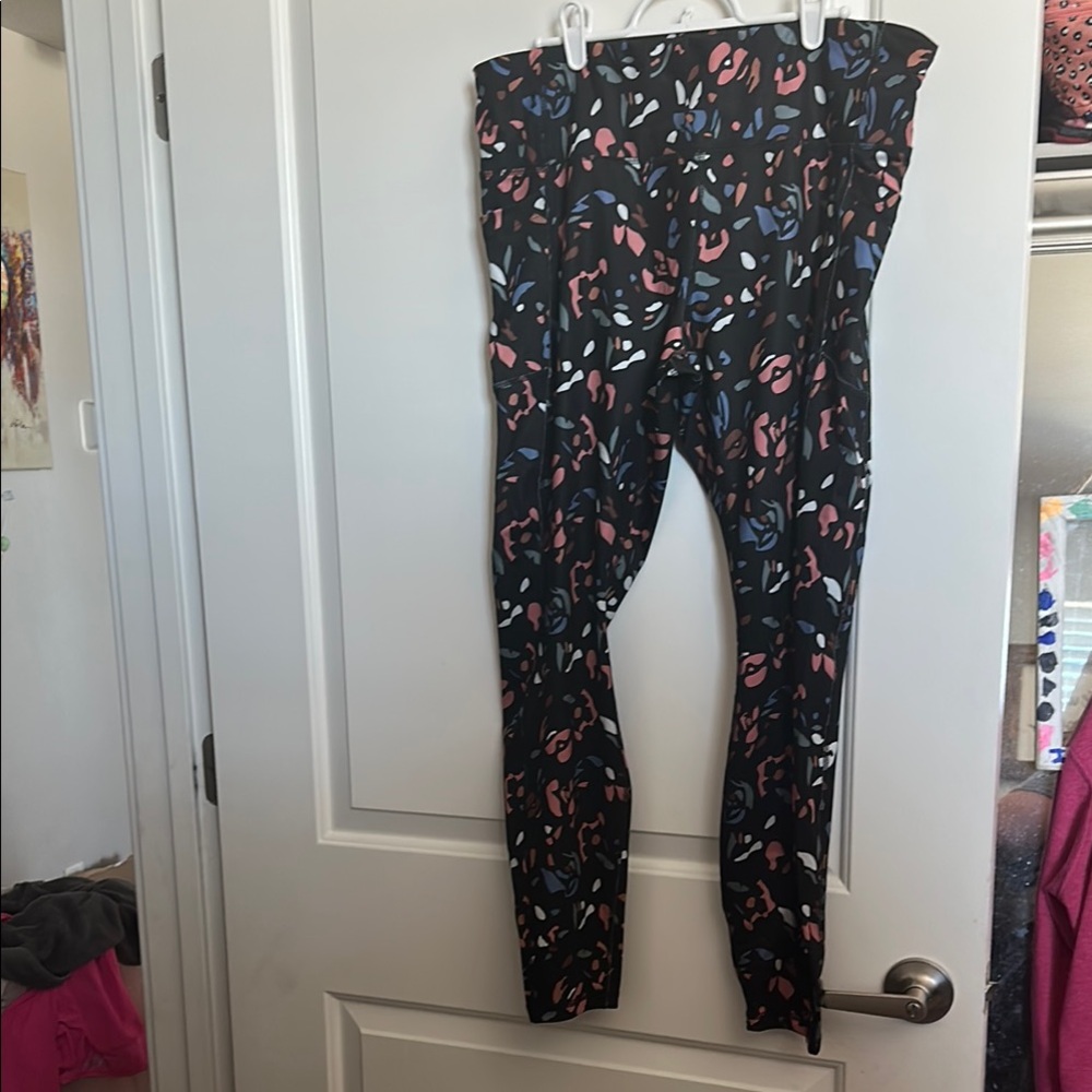 Womens Patterned Leggings - Black, Pink, Blue
